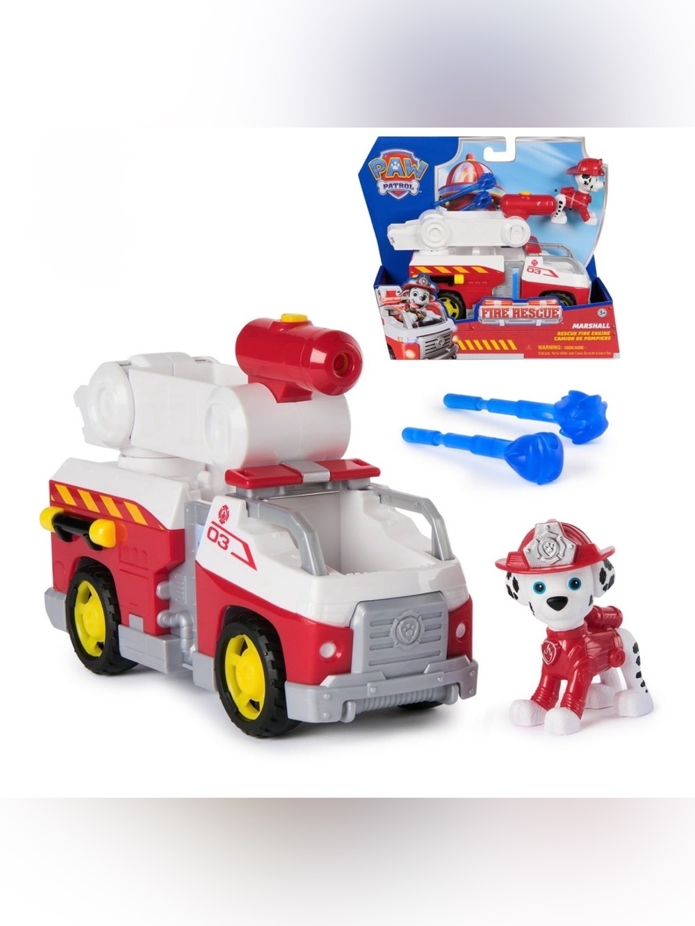 Paw Patrol Fire Rescue Marshall’s Engine with Figure, Launcher, and Accessories
